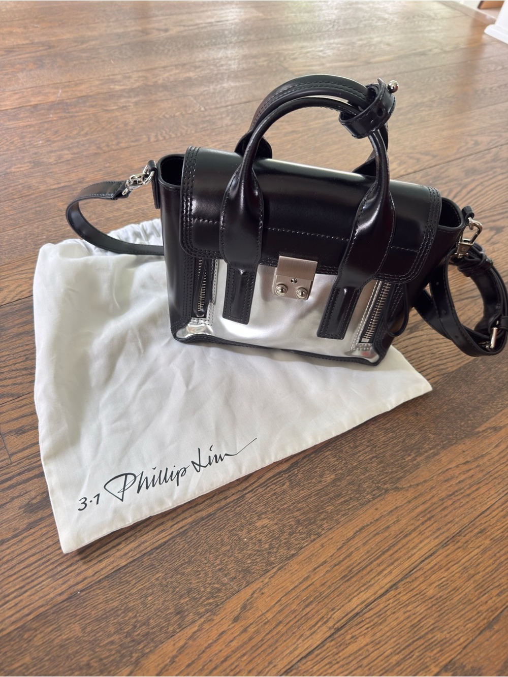 3.1 Phillip Lim Black and Silver Mini Satchel